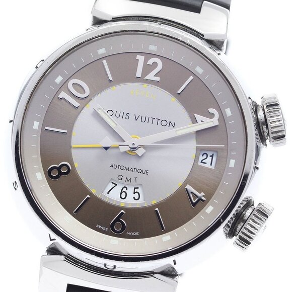 LOUIS VUITTON Tambourg GMT Rebeille Q1152 Alarm date Automatic Men's_883968 - Picture 1 of 6